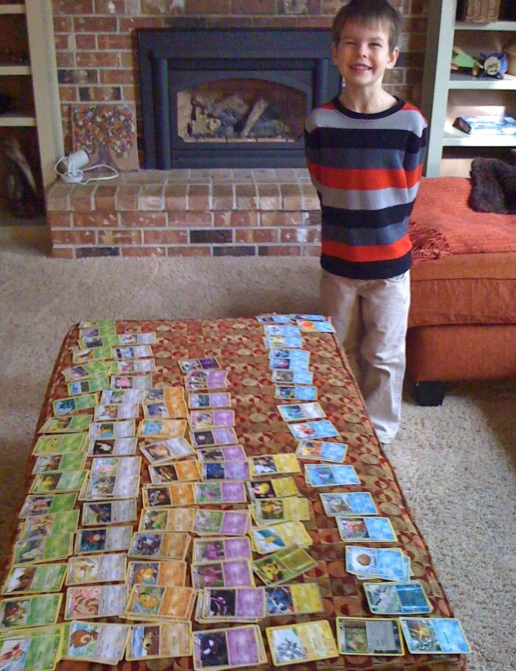 A well-loved childhood Pokémon card collection